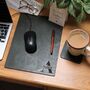 Personalised Name Leather Mouse Pad And Coaster Set Father's Day Gift For Him, thumbnail 1 of 12
