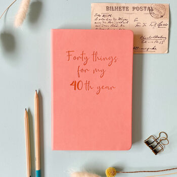 Personalised 40 Things For 40th Year Planner Notebook, 9 of 12