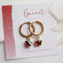 Garnet Star Hoop Earrings, thumbnail 3 of 11