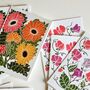 Linocut Joy Bloom Flower Notecards Set Of 12, thumbnail 4 of 12