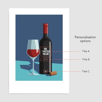 Personalised Wine Bottle Art Print, 2 of 8