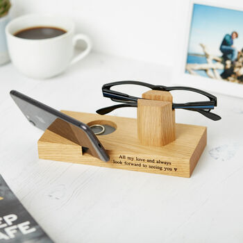 Personalised Bedside Glasses And Phone Stand, 4 of 9