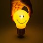 Cordless Rechargeable Smiley Lightbulb Shaped Night Light, thumbnail 2 of 2