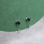 Genuine Black Onyx Huggie Hoop Earrings, thumbnail 6 of 11