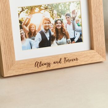 Personalised Solid Oak Mounted Photo Frame With Size Options, 6 of 11