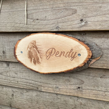 Engraved Photo Wood Slice Stable Sign, 4 of 6