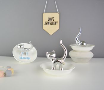 Personalised Elephant Or Cat Ring Stand And Dish, 3 of 9