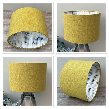 Ethan Yellow Geometric Pattern Double Sided Lampshades, 8 of 8