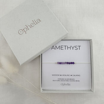 Amethyst Silk Bracelet February Birthstone Jewellery, 4 of 6
