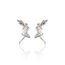 18K Rose Gold and Sterling Silver Crystal Fairy Stud Earrings