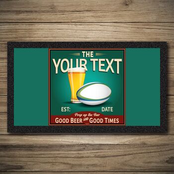 Personalised Bar Runner And Coasters Scrum Inn, 3 of 8