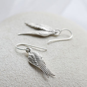 Sterling Silver Angel Wings Dangly Earrings, 5 of 7
