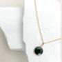 Agate Round Black Real 18k Gold Plated Necklace, thumbnail 3 of 3