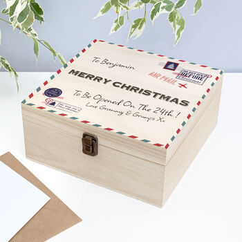 Personalised Nostalgic International Mail Christmas Box, 2 of 9