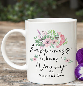 Personalised Happiness Is Being A Nanny Nanna Mug, 2 of 3