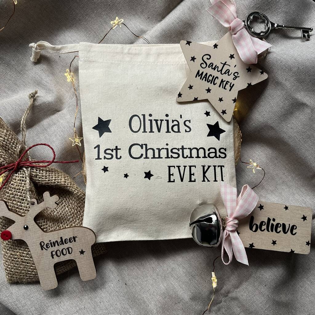 Personalised Wooden Baby's First Christmas Eve Kit, 1 of 5