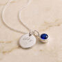 Personalised Sterling Silver September Birthstone Sapphire Pendant Necklace, thumbnail 1 of 9