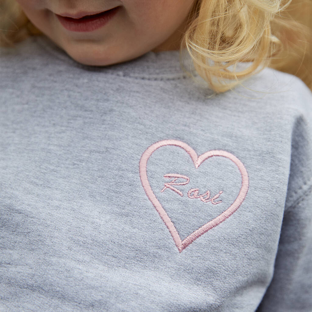 Personalised Embroidered Heart Sweatshirt, 1 of 2