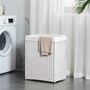 90 L White Handwoven Clothes Laundry Hamper Basket, thumbnail 1 of 8