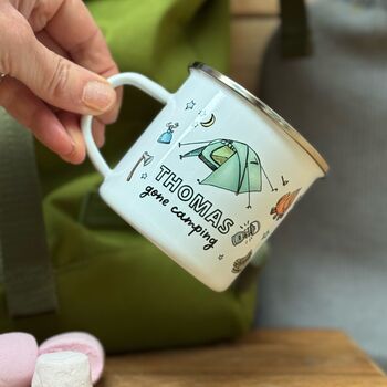 Camping Tin Mug With Watercolour Illustrations, 8 of 11