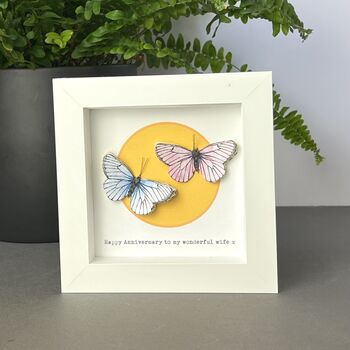 Personalised Two Butterflies Against A Golden Sun Personalised Framed Artwork, 4 of 4