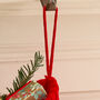Personalised Berry Red Knitted Christmas Stocking, thumbnail 5 of 5
