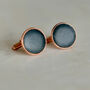 Secret Message Copper And Real Leather Cufflinks, thumbnail 1 of 10