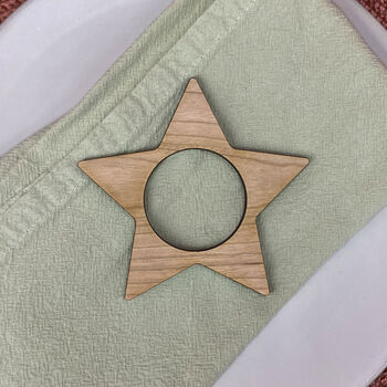 Wooden Star Napkin Rings, 3 of 5