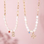 Birthstone And Personalised Initial Pearl Necklace, thumbnail 10 of 10