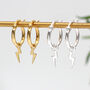18ct Gold Plated Or Silver Lightening Hoop Earrings, thumbnail 2 of 6