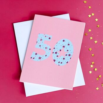 50th Birthday Starry Celebration Card, 2 of 2