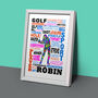 Personalised Golf Player Art Print, thumbnail 2 of 4