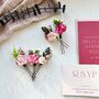 Pink Floral Bridal Hair Pins, thumbnail 2 of 3