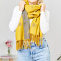 Mustard Cashmere Bee Print Scarf, thumbnail 1 of 4