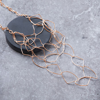 Rose Gold Colour Four Layer Irregular Hoop Necklace, 3 of 3