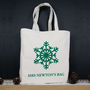 Personalised Tote Bag, Snowflake And Christmas Design, thumbnail 2 of 2