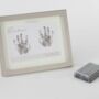 Twin Baby Gift | Silverplated Twin Handprint Frame, thumbnail 2 of 3