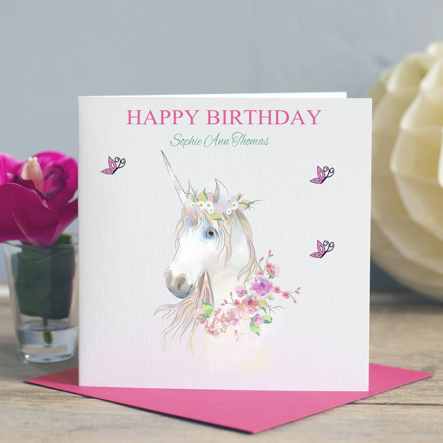 Girls Birthday Card Unicorn