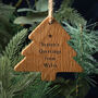 No Place Like Wales 'Season's Greetings From Wales' Oak Christmas Tree Hanger, thumbnail 1 of 2