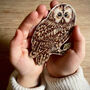 Tawny Owl Wooden Decoration Keepsake, thumbnail 1 of 4
