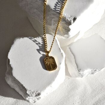 18 K Gold Coconut Palm Tree Pendant Necklace Gift, 4 of 6