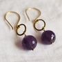 Gold Plated Circle And Birthstone Earrings, thumbnail 4 of 12