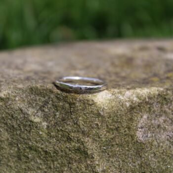 Hammered 2mm Ring In Sterling Silver, 3 of 7