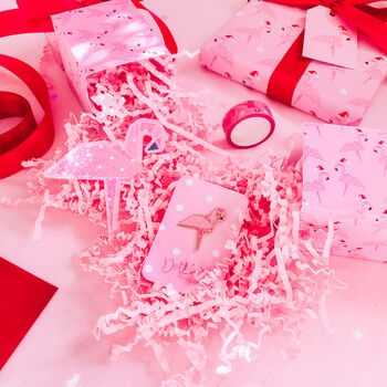 Origami Flamingo Stationery Christmas Cracker Gift Set, 3 of 3