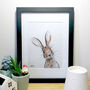 Curious Hare Illustration Print, thumbnail 1 of 5