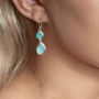 Aquamarine And Apatite Gemstone Ladies Earrings, thumbnail 1 of 3