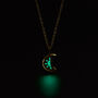 Turquoise Luna Mint Green Glowing Pendant Necklace With Uv Keyring Torch, thumbnail 5 of 7