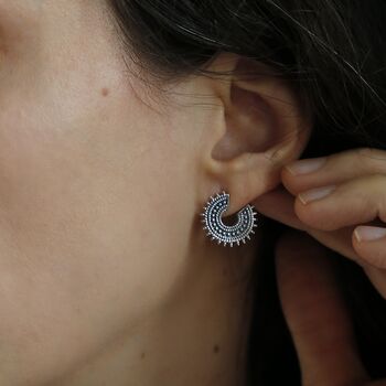 Oxidised Sterling Silver Marrakech Studs, 2 of 4