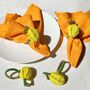 Lemon Beaded Napkin Rings Yellow • Set Of Four, thumbnail 2 of 5