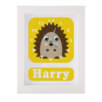 Personalised Children's Hedgehog Clock, 5 of 9